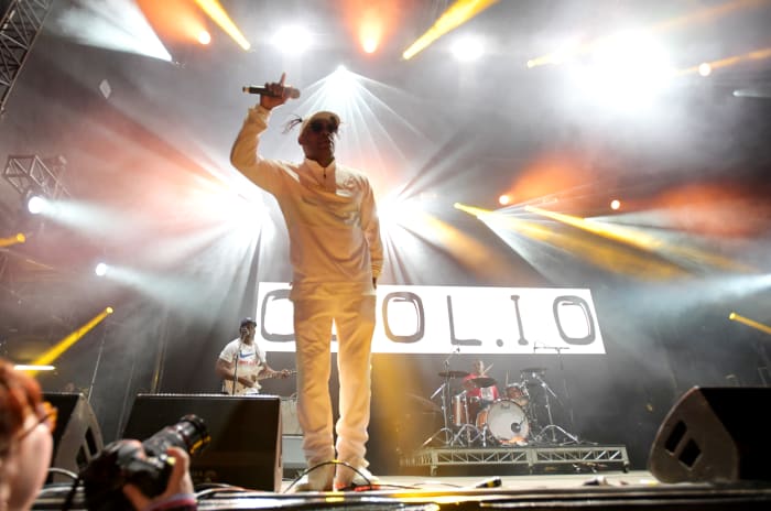 Rapper Coolio performs in the Canberra in 2019.