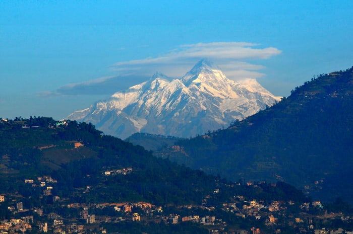 A photo of Mountain Himal Chuli along with Manaslu from 2016.