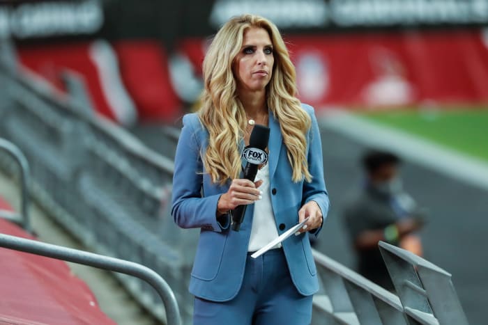 Fox Sports reporter Sara Walsh in duty.