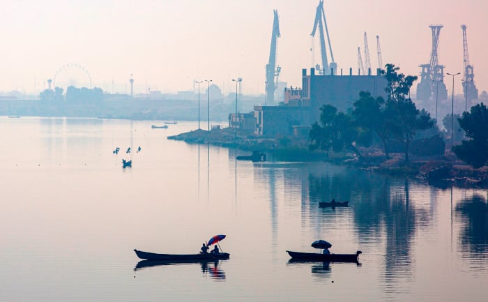 A general picture of people fishing.