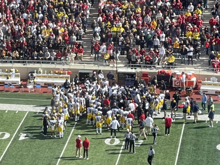 Michigan Assistant Coach Mike Hart Collapses On Sideline Carted Off