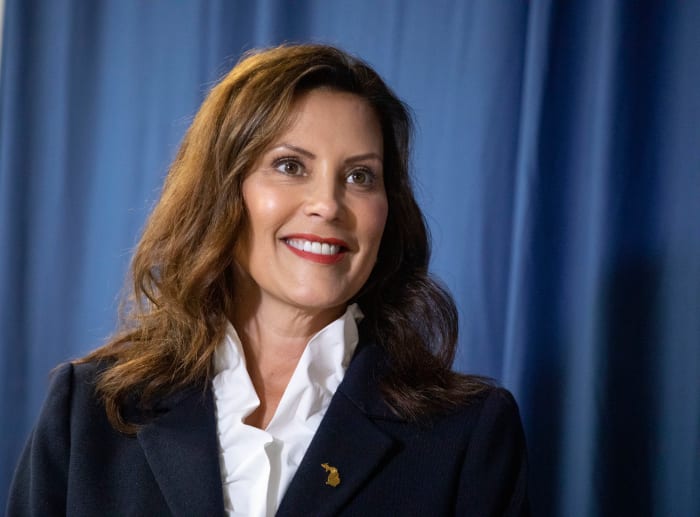 Michigan Gov. Gretchen Whitmer speaks on Election Day.
