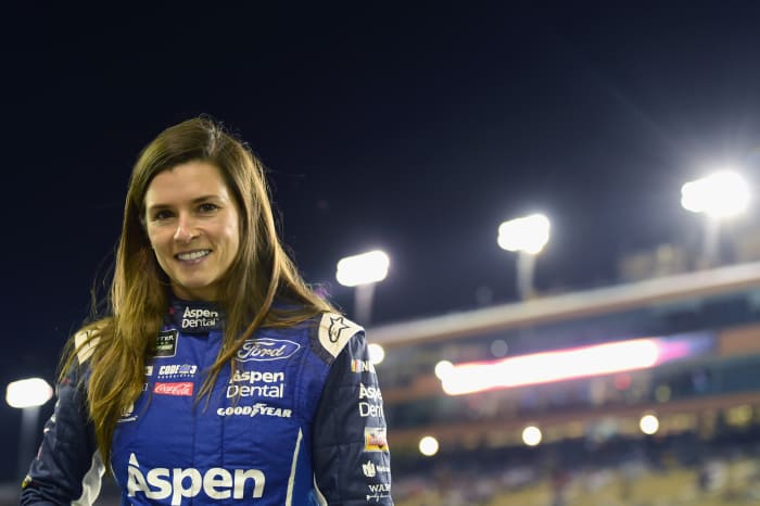 Former NASCAR driver Danica Patrick on the track.