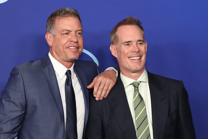 Joe Buck and Troy Aikman at 2022 ABC Disney Upfront.