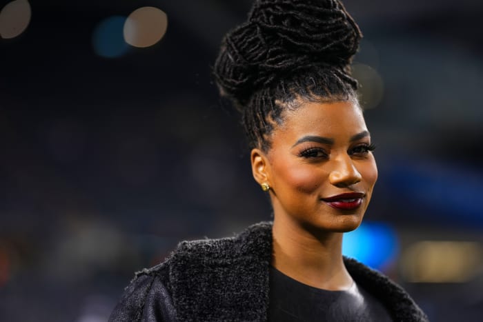 Taylor Rooks at an NFL game.