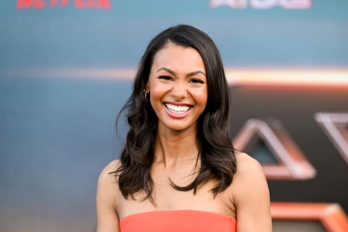 Malika Andrews at the premiere for "Atlas."