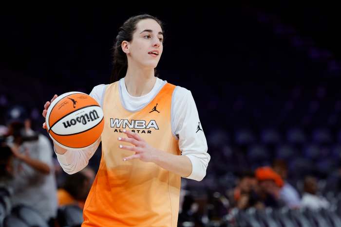 Caitlin Clark at WNBA All-Star practice.