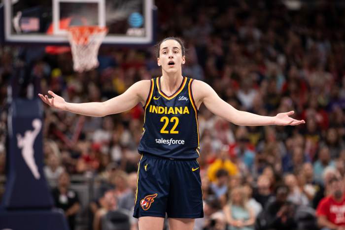 Indiana Fever guard Caitlin Clark on the court.