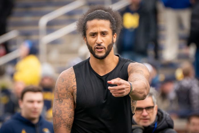 Colin Kaepernick at Michigan's spring game.