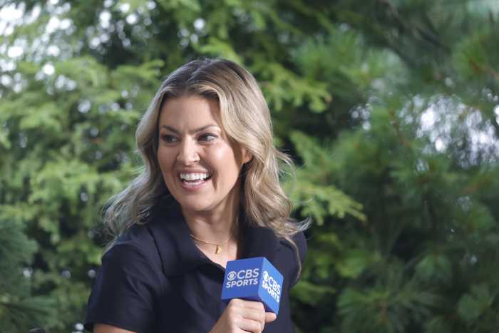 Amanda Balionis covering golf for CBS.