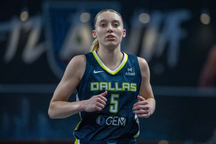 Paige Bueckers in action for the Dallas Wings.