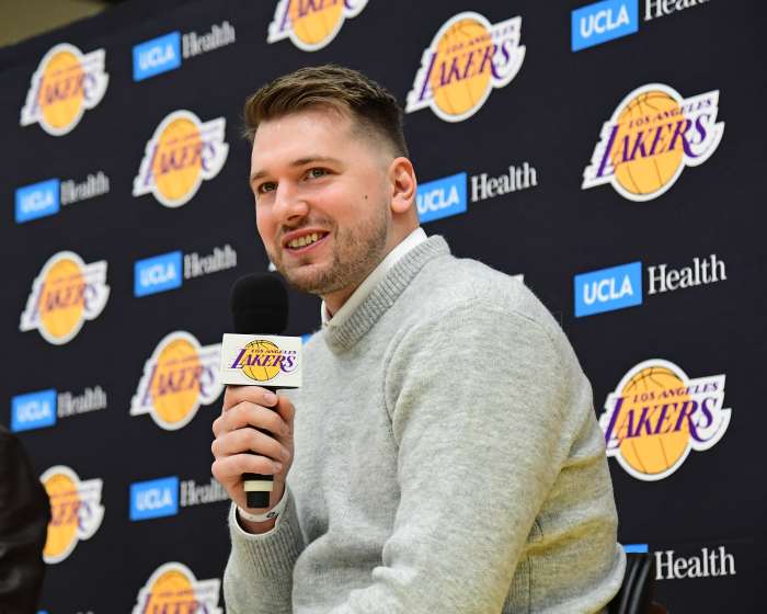 Luka Doncic on the court.