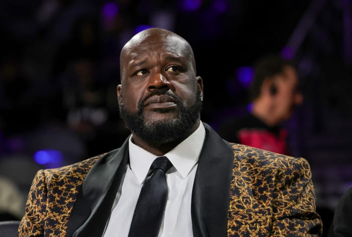 NBA legend Shaquille O'Neal attends the NBA Cup.
