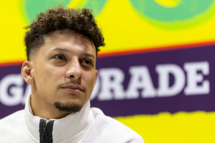 Patrick Mahomes at Super Bowl opening night.