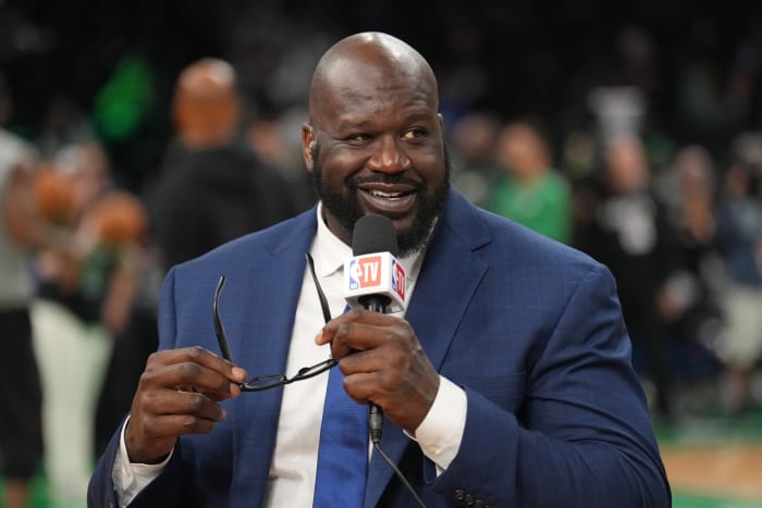 NBA legend Shaquille O'Neal at Game 2 of the 2024 NBA Finals.