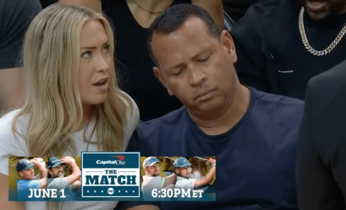 Alex Rodriguez and his new girlfriend, Kathryne Padgett, at Game 7 on Sunday night.