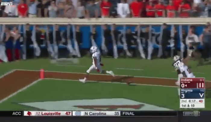 Indiana Star WR Simmie Cobbs Makes Half Of UVA's Defense Miss, Scores ...