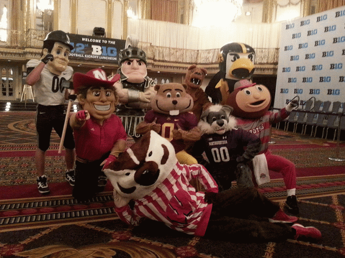 Photos Brutus Buckeye Has A Blast At Media Days, Makes Fun Of Other Big Ten Mascots The Spun