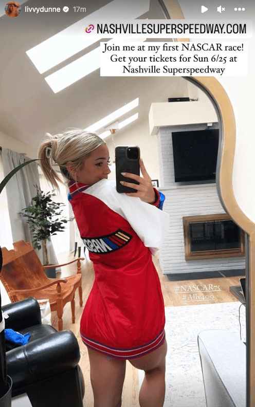 Olivia Dunne Goes Viral In Nothing But An Epic NASCAR Jacket - The Spun