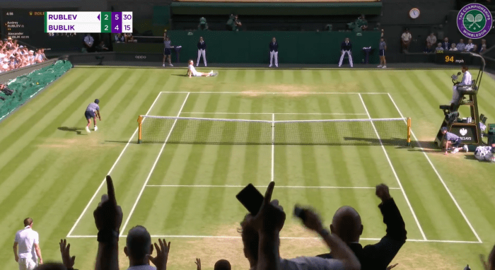 Video: Andrey Rublev Just Hit One Of The Best Shots In Wimbledon ...