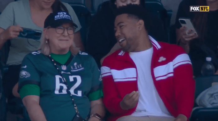 Travis Kelce's Mom Going Viral For Her Guest At Sunday's Game - The Spun