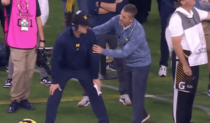 Video: John Harbaugh Surprises Brother On Sideline At National Title ...