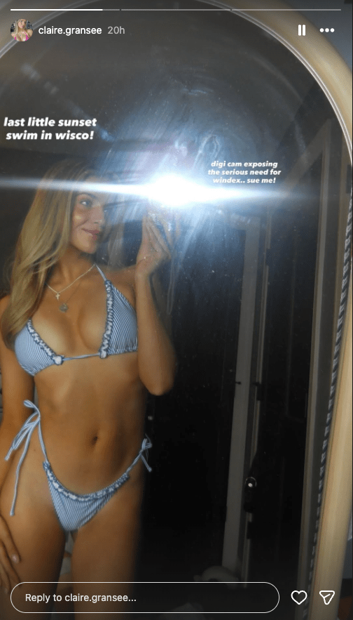 Kate Martin's girlfriend, Claire Gransee, shares a swimsuit photo.