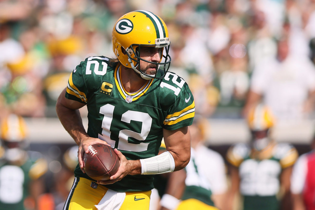 Aaron Rodgers against the Saints on Sunday.