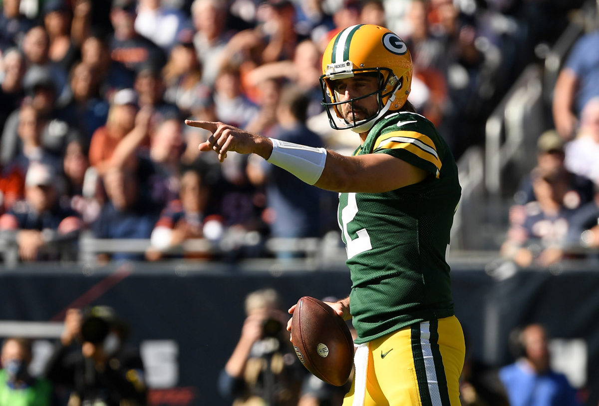 Green Bay Packers starting quarterback Aaron Rodgers on Sunday.