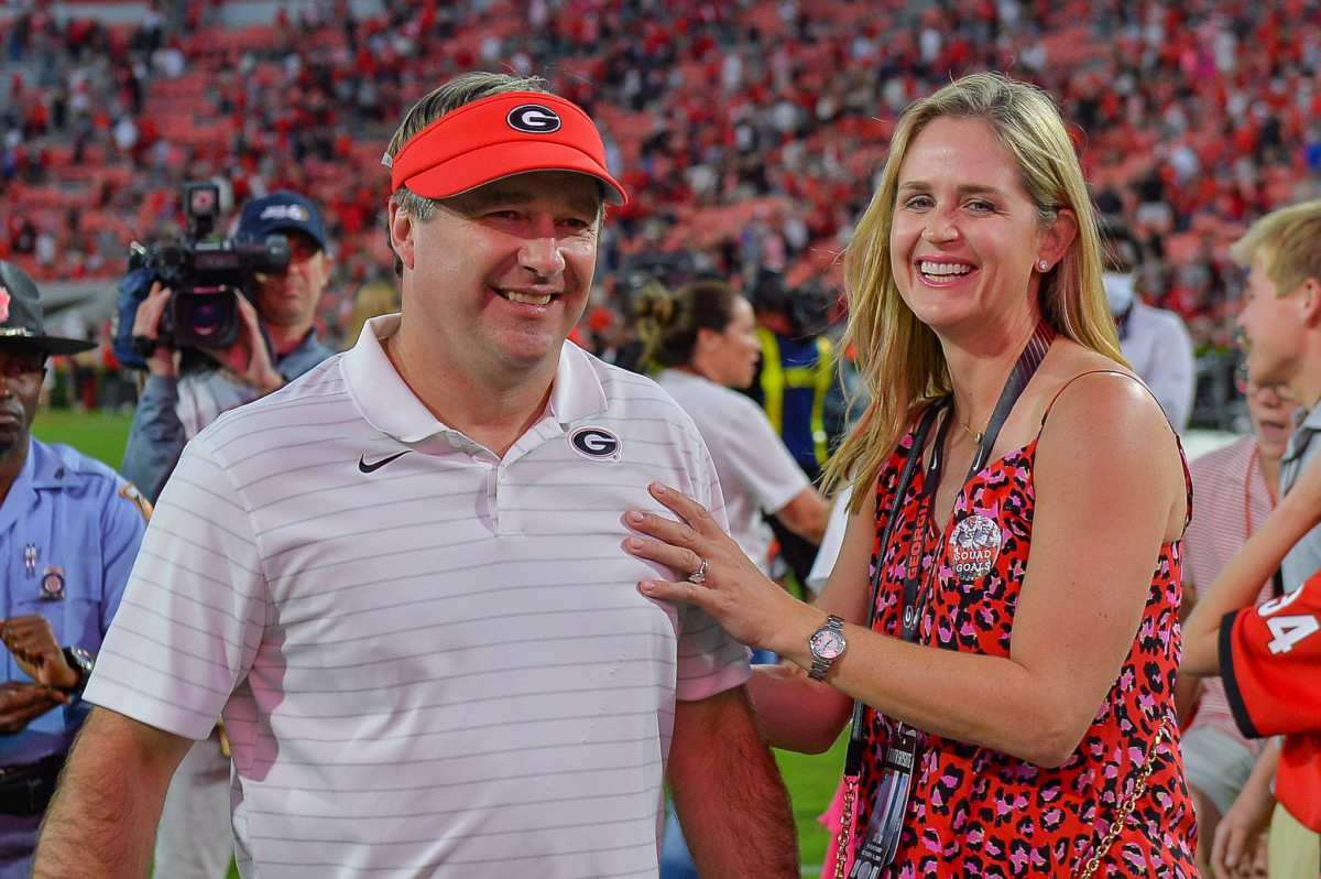 Georgia head coach Kirby Smart and his wife Mary Beth.