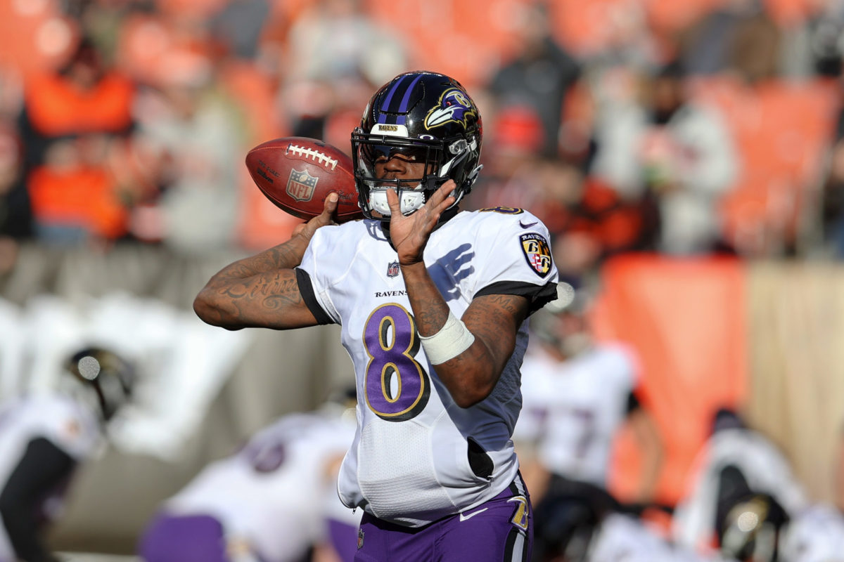 Baltimore Ravens quarterback Lamar Jackson in Cleveland.