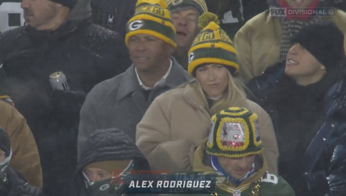 Alex Rodriguez at the Packers game.