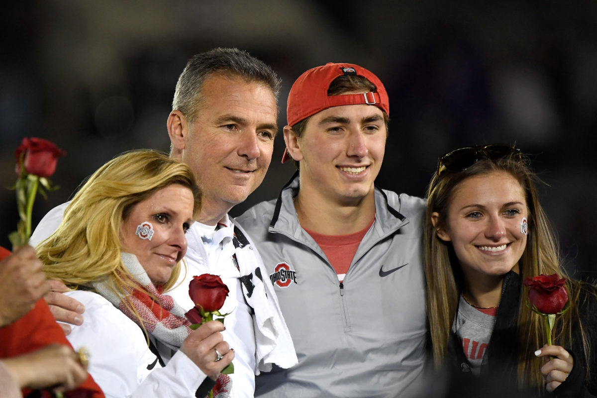 Urban Meyer celebrating with his family.