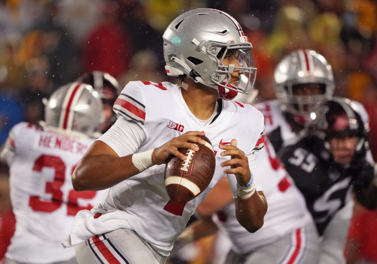 CJ Stroud looks to pass for Ohio State.