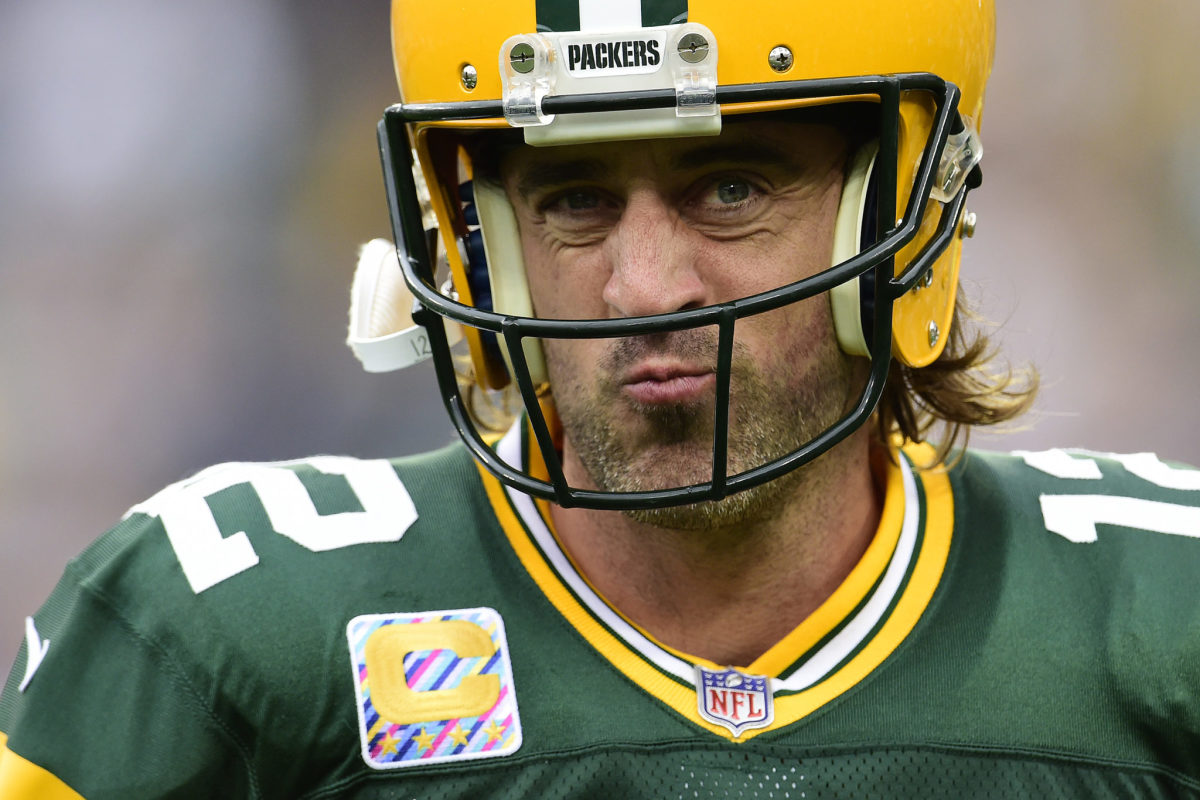 Green Bay Packers star quarterback Aaron Rodgers against the Steelers.