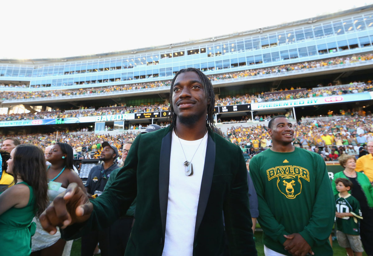 Former Baylor quarterback Robert Griffin III at a game in Waco.