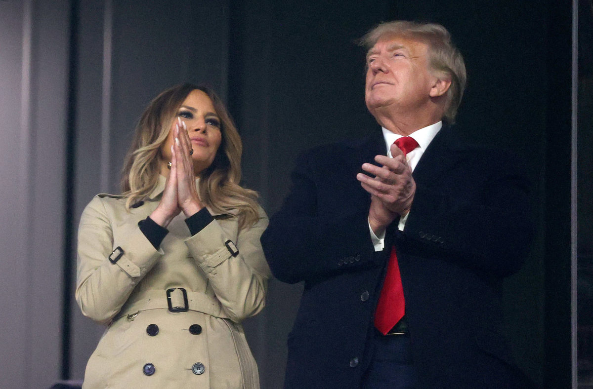 Donald Trump and his wife, Melania, at the World Series.