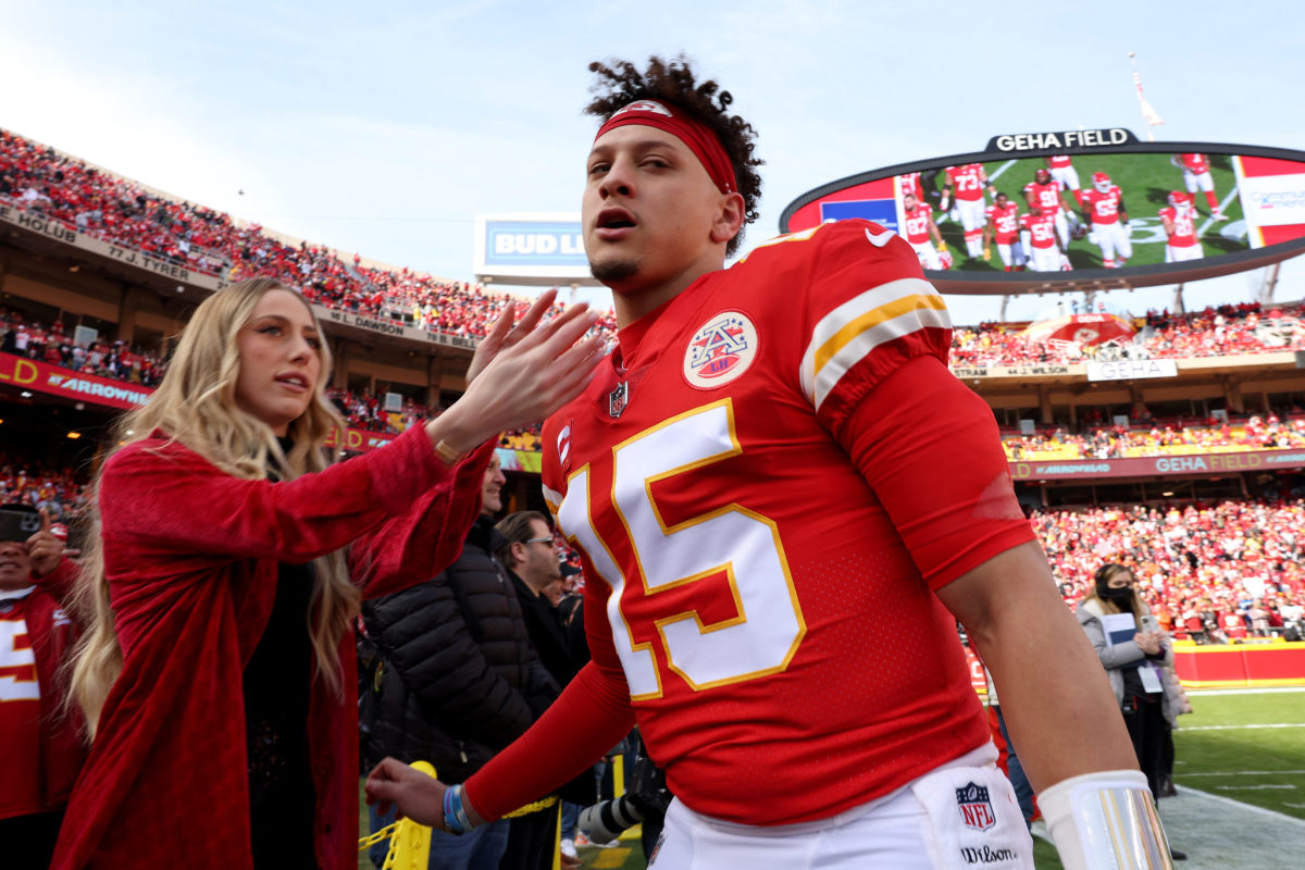 Patrick Mahomes before the AFC Championship Game.