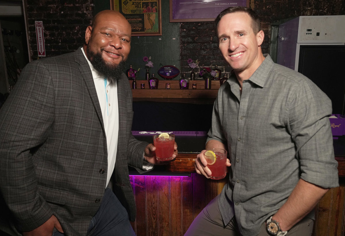 Deuce McAllister and Drew Brees support Crown Royal.