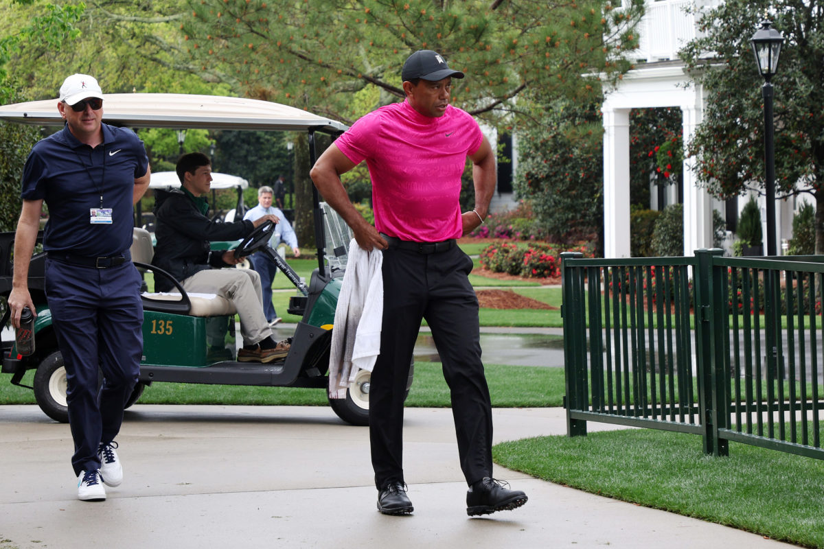 Tigers Woods at Round 1 of the Masters.