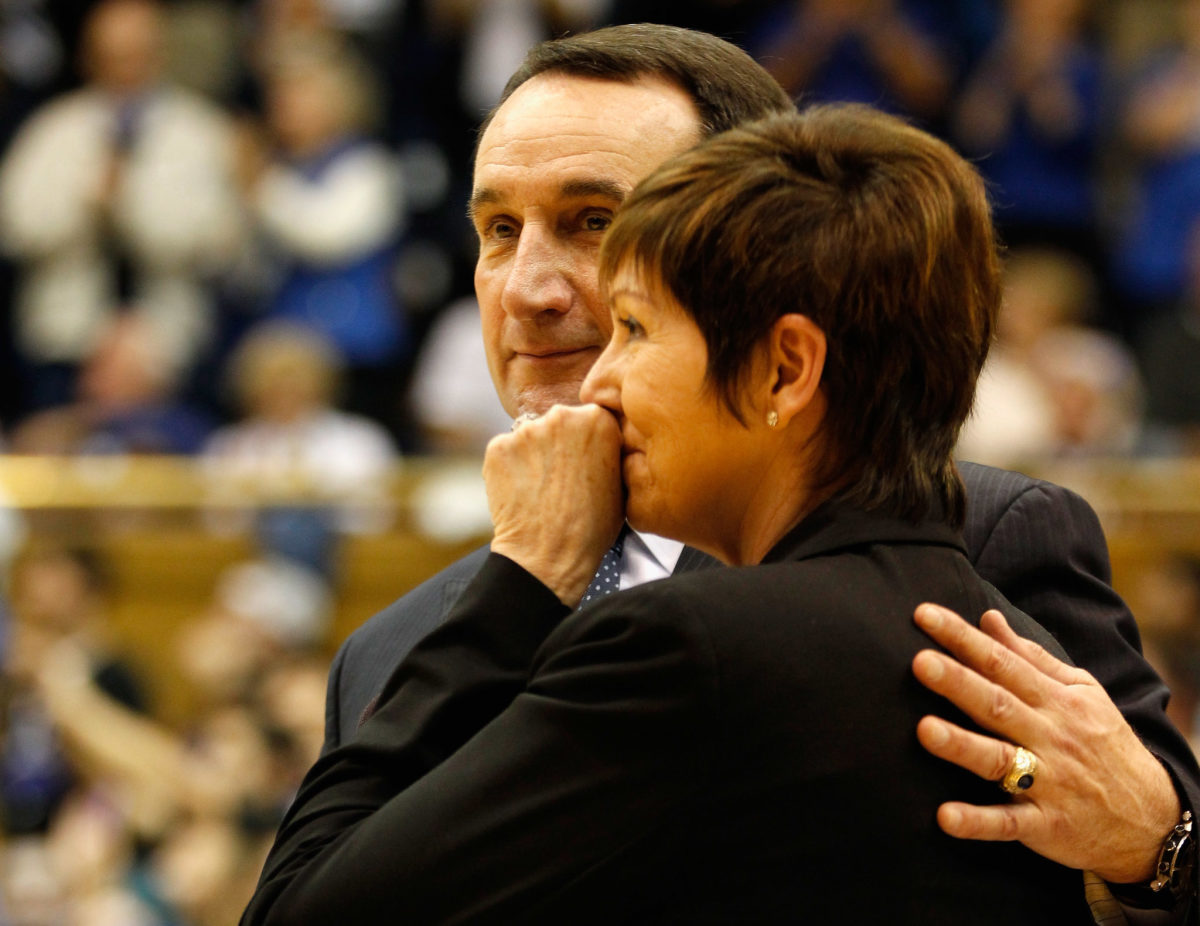 Photos Coach K's Wife Goes Viral During The NCAA Tournament The Spun