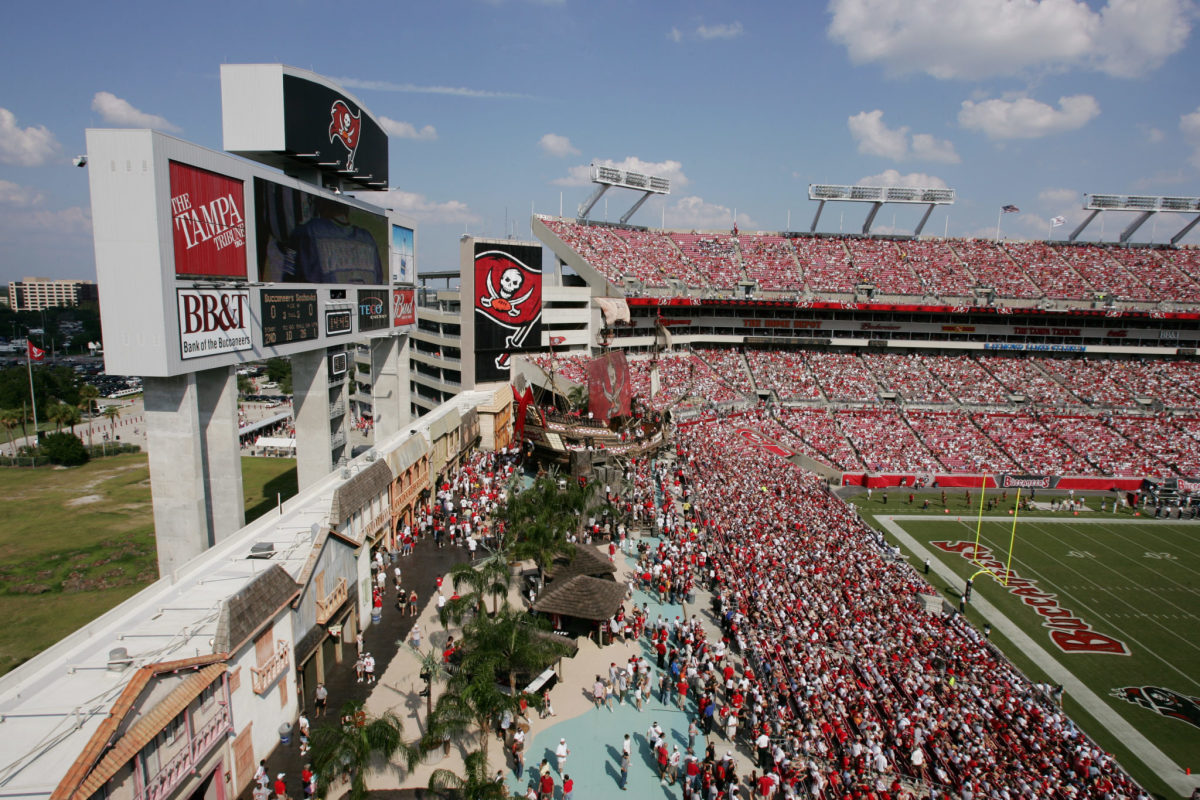 A general view of the Tampa Bay Buccaneers stadium.