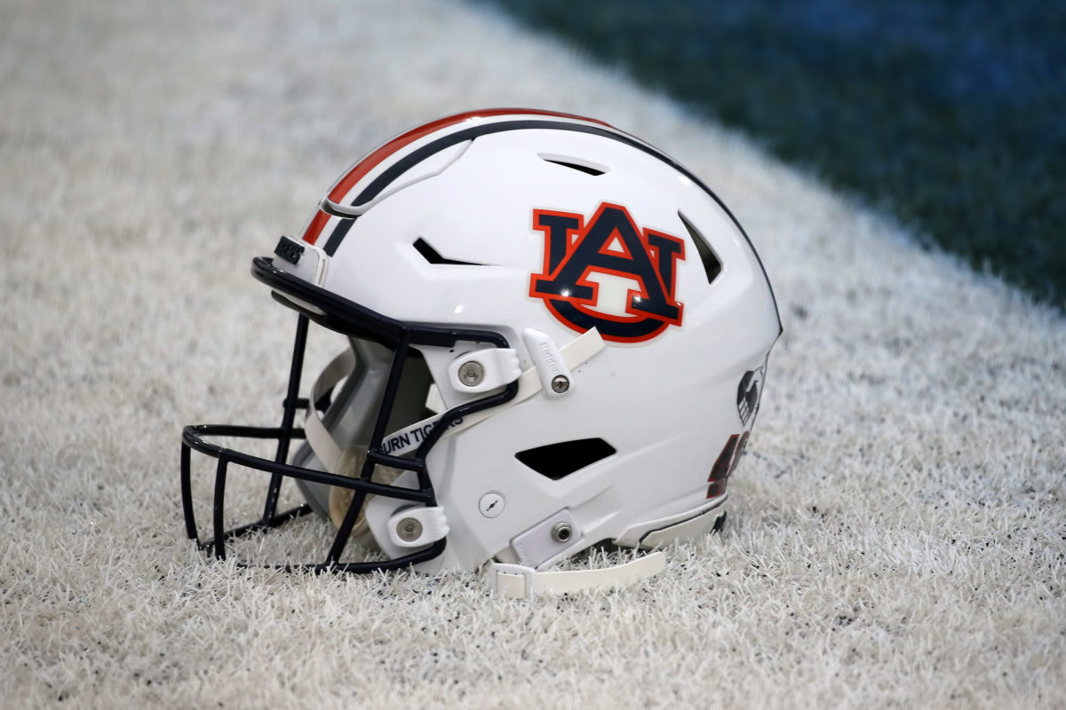 Auburn Tigers helmet on the ground