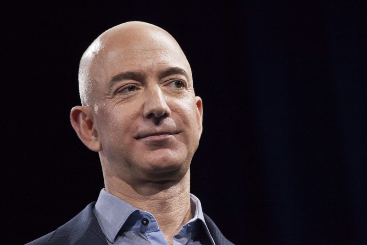Amazon founder Jeff Bezos on stage.