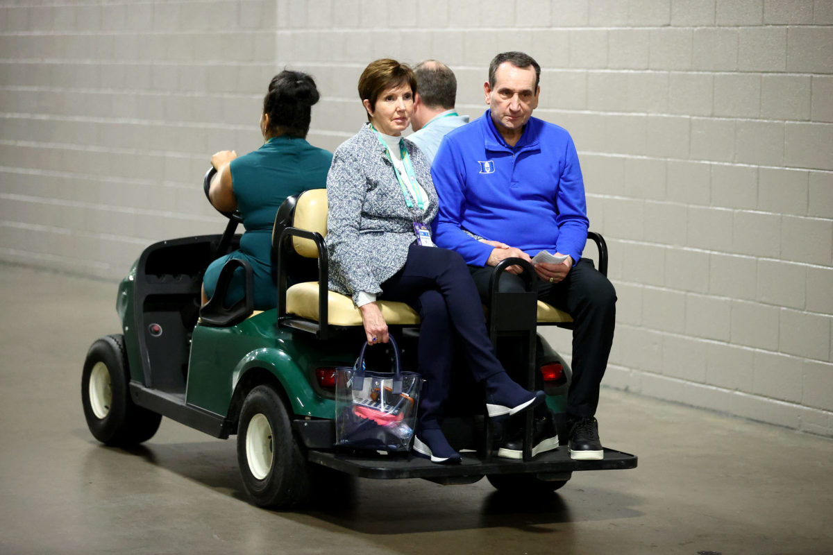 College Basketball World Reacts To Coach K Wife Video The Spun