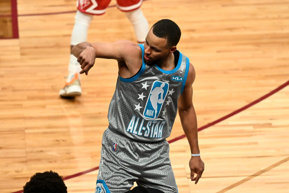 Steph Curry in the NBA All-Star Game in Cleveland.
