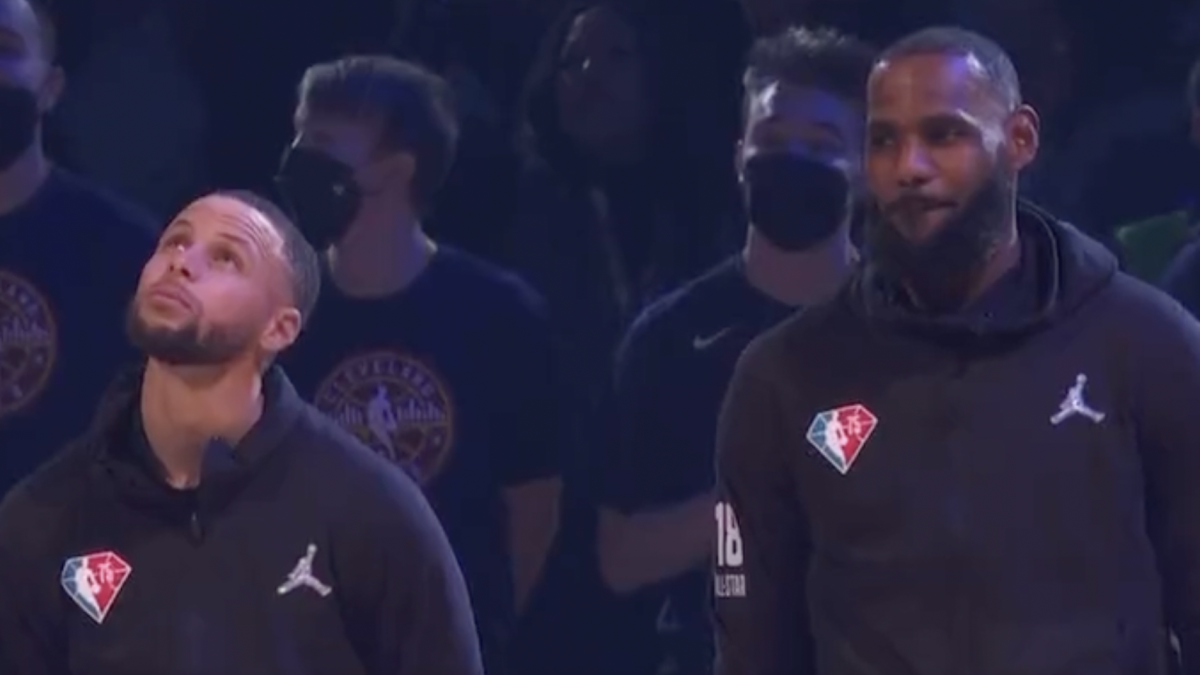 Video LeBron's Reaction To National Anthem Is Going Viral The Spun