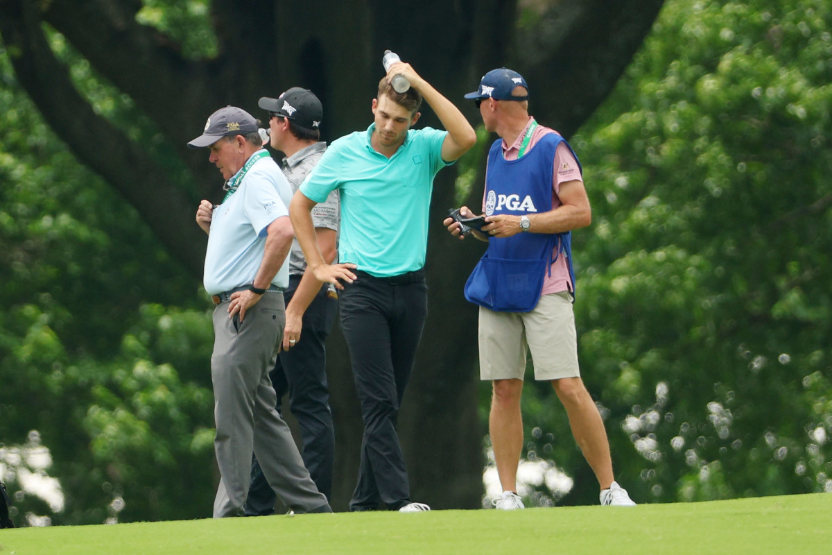 Aaron Wise hit in the head at the PGA Championship.