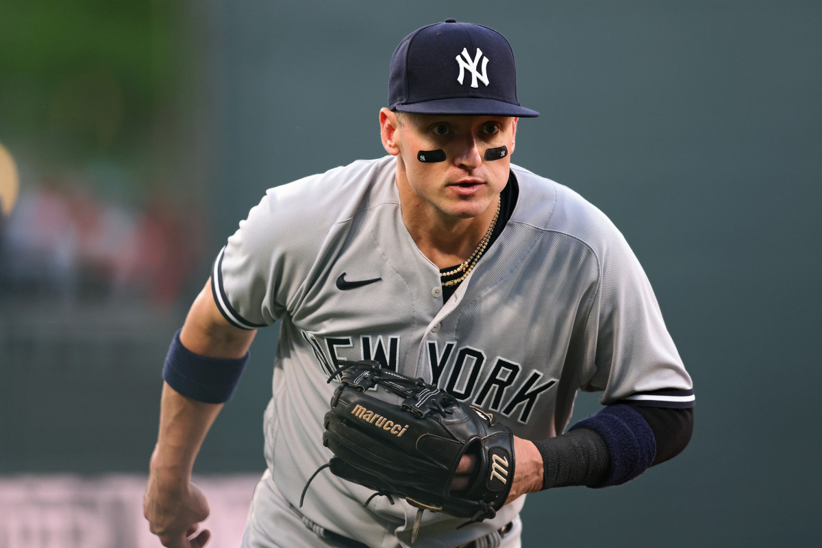 New York Yankees third baseman Josh Donaldson on the field in Baltimore.