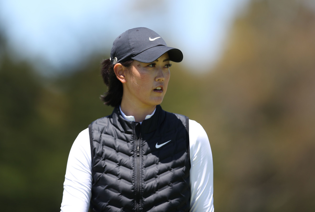 DALY CITY, CA - JUNE 10: Michelle Wie West of the United States looks on from the 5th hole during the first round of the LPGA Mediheal Championship at Lake Merced Golf Club on June 10, 2021 in Daly City, California. (Photo by Jed Jacobsohn/Getty Images)
